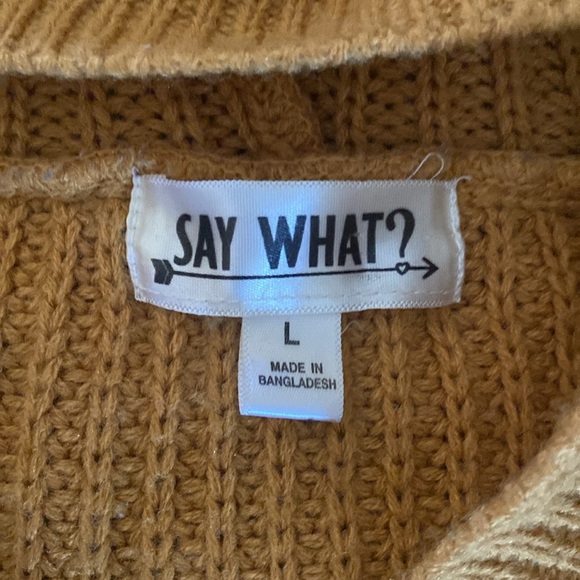 Say What Yellow Knitted Long Sleeve Dress size L - Picture 4 of 5